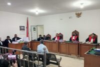 Saat JPU bancakan Tuntutan disidang di PN Tipikor Palembang,Senin (13/7/2026)