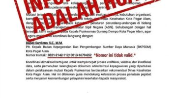 fhoto : dokumen palsu beredar tentang mutasi pejabat dilingkungan pemkot pagar alam