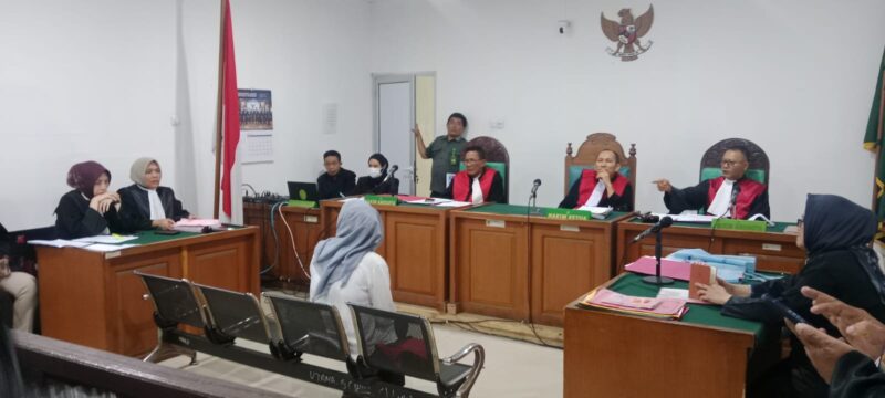 Saat terdakwa memberikan keterangannya dipersidangan PN Palembang, Rabu (15/7/2026)