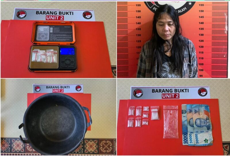 fhoto : dua tersangka tindak pidana narkotika di wilayah hukum polres pagar alam
