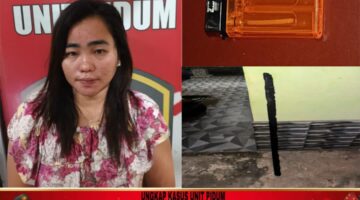 Pelaku beserta barang bukti saat diamankan. Foto: polisi.