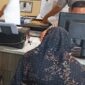 Foto korban membuat laporan polisi