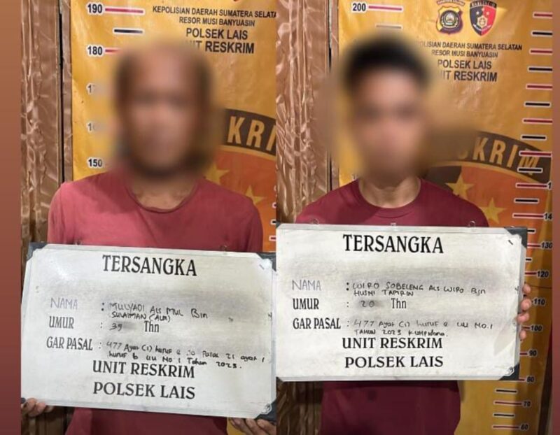 Kedua pelaku saat diamankan. Foto: polisi.