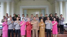 fhoto : momen pisah sambut kapolres pagar alam di griya rumah dinas walikota pagar alam