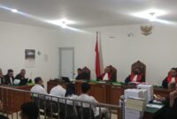 Saat Empat Eks Pejabat BRI dihadapan majelis hakim menyampaikan nota pembelaan disidang yang digelar di PN Tipikor palembang, selasa (21/7/2026)