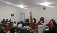 Saat Empat Eks Pejabat BRI dihadapan majelis hakim menyampaikan nota pembelaan disidang yang digelar di PN Tipikor palembang, selasa (21/7/2026)