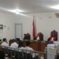 Saat Empat Eks Pejabat BRI dihadapan majelis hakim menyampaikan nota pembelaan disidang yang digelar di PN Tipikor palembang, selasa (21/7/2026)