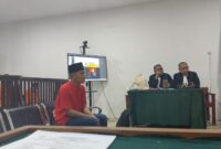 Saat  Terdakwa Indra dihadirkan disidang PN palembang, Selasa (21/7/2026)