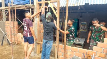 TMMD ke -129 , Kodim 0418/ Palembang Rehab Rumah Warga Tidak Layak Huni Di Kecamatan Sako.