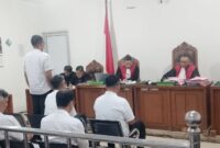 Saat majelis hakim Jatukan Hukuman Keenam Terdakwa disidang PN Tipikor Palembang, Rabu (22/7/2026)
