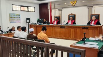 Saat empat orang saksi memberikan keterangan disidang  PN Tipikor  Palembang, Rabu (29/7/2026)