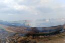 Kapal Jukung yang terbakar.