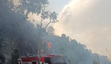 fhoto (istimewa) : tim pemadam berasama tni, polri dan relawan melakukan pemadaman api di kawasan liku endikat