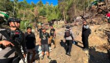Ditkrimsus Polda Gorontalo Police Line Lubang Tambang Emas dI Bone Bolango