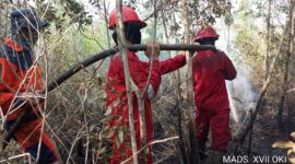 Petugas Manggala Agni da BPBD berjibaku padamkan api. Foto: Manggala Agni.