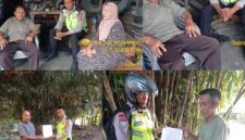 Personel Polsek Buay Madang Timur, Aiptu Sahrul Munir dan Aipda Zulkifli, memberikan imbauan Kamtibmas kepada warga. 