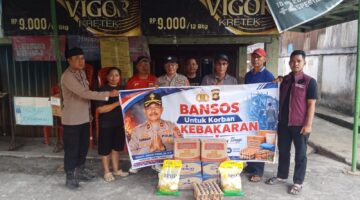 Polres Empat Lawang Salurkan Bantuan untuk Korban Kebakaran di Desa Batu Pance