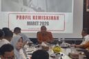 Caption: Kepala BPS Sumsel, Moh Wahyu Yulianto saat diwawancarai langsung usai rilis, Rabu (5/8/2026). Foto: Tia