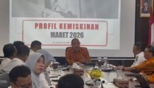 Caption: Kepala BPS Sumsel, Moh Wahyu Yulianto saat diwawancarai langsung usai rilis, Rabu (5/8/2026). Foto: Tia