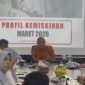 Caption: Kepala BPS Sumsel, Moh Wahyu Yulianto saat diwawancarai langsung usai rilis, Rabu (5/8/2026). Foto: Tia