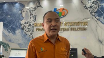 Caption: Kepala BPS Sumsel, Moh Wahyu Yulianto saat diwawancarai langsung usai rilis, Rabu (5/8/2026). Foto: Tia