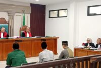 Saat pemeriksaan para terdakwa yang saling memberikan keterangan disidang PN Tipikor Palembang, Kamis (6/8/2026