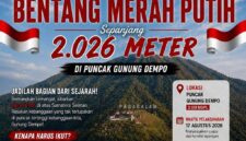 fhoto (istimewa) : flayer bentang bendera 2026 meter di puncak dempo