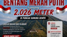 fhoto (istimewa) : flayer bentang bendera 2026 meter di puncak dempo