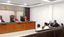 Suasana sidang Kasus Korupsi Irigasi Air Lemutu yang digelar di PN Tipikor Palembang, Selasa (11/8/206)