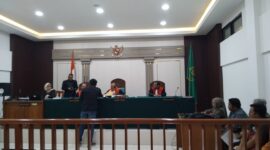 Suasana sidang gugatan 25 media digelar di PN Palembang, Rabu (12/8/2026)