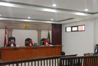 Saat majelis hakim Pengadilan Tipikor pada PN Palembang membacakan amar putusan terhadap terdakwa Yansori dalam persidangan di PN Tipikor Palembang, Rabu (12/8/2026).