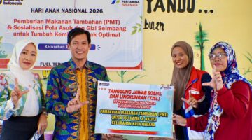 Perkuat Gizi Sejak Dini, Pertamina Patra Niaga Regional Sumbagsel Salurkan PMT di Lahat