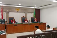 Saat dua Terdakwa memberi keterangan didalam sidang yang digelar di PN Tipikor Palembang, Kamis (13/8/2026)