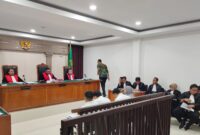 Saat para Terdakwa dihadirkan disidang PN Tipikor Palembang, Kamis (13/8/2026)