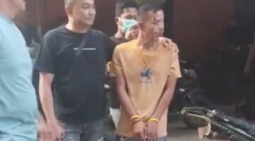 Salah satu pelaku saat diamankan. Foto: dokumen Polisi.