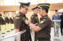 Kajati Sumsel Nurcahyo J.M. memimpin pelantikan dan pengambilan sumpah lima pejabat strategis di lingkungan Kejati Sumsel, Jumat (14/8/2026).