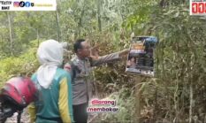 Polsek Buay Madang Timur Gelar Patroli Mitigasi dan Pasang Spanduk Larangan Karhutla