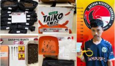 fhoto : tersangka tindak pidana narkotika yang digerebek dengan barang bukti 2,3 kg ganja