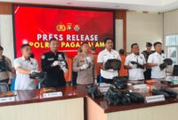 fhoto : pres confrence pengungkapan tindak pidana narkotika di wilayah hukum polres pagar alam