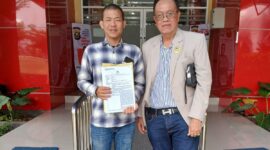 Saat keluarga korban didampingi kuasa hukum H. Budiman Kusairi, SH., MH membuat laporan di polda Sumsel, Rabu (19/8/2026)