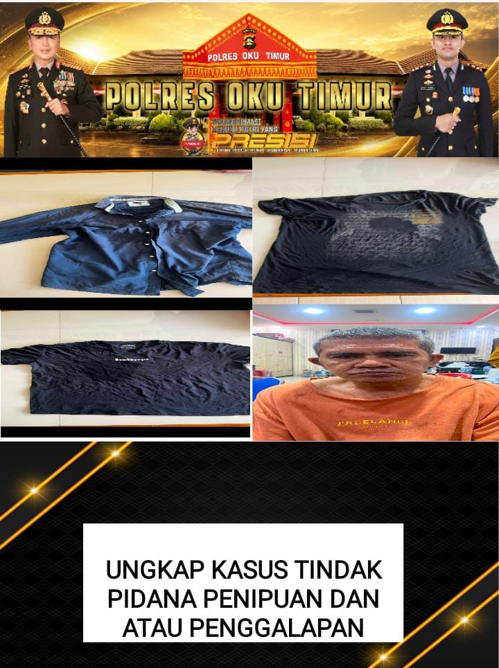 Satreskrim Polres OKU Timur mengamankan tersangka Ketut Budiarse alias Ibrahim (49) beserta barang bukti berupa pakaian yang digunakan saat melancarkan aksi kejahatan di Mapolres OKU Timur, Martapura, Sumatera Selatan.