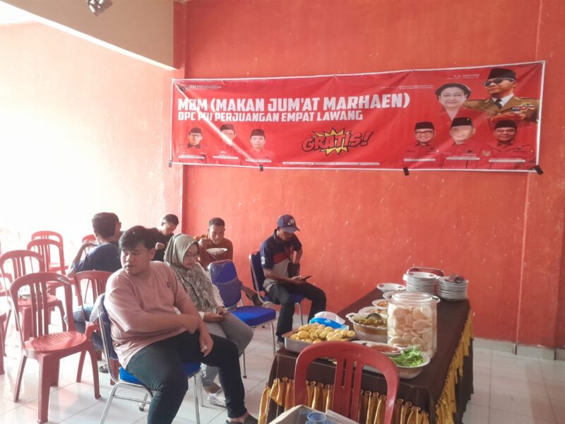 DPC PDI Perjuangan Empat Lawang Gelar Makan Gratis Jumat Marhaen, Dekatkan Diri dengan Rakyat