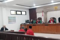 Saat JPU bacakan tuntutan pidana terhadap Dua terdakwa disidang yang digelar di PN Palembang, Senin (24/8/2026)