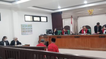 Saat JPU bacakan tuntutan pidana terhadap Dua terdakwa disidang yang digelar di PN Palembang, Senin (24/8/2026)