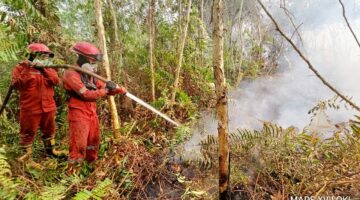 Caption: Kebakran Hutan dan Lahan di wilayah Ogan Komering Ilir, Sumsel. Foto: Mangga Agni