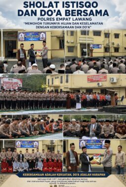 Polres Empat Lawang Gelar Sholat Istisqo, Doa Bersama dan Salurkan Bansos