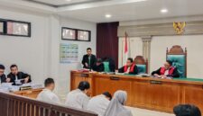 Saat JPU bacakan Tuntutan pidana terhadap Empat Terdakwa disidang PN Tipikor Palembang, Kamis (27/8/2026)