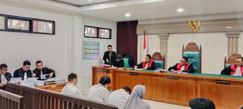 Saat JPU bacakan Tuntutan pidana terhadap Empat Terdakwa disidang PN Tipikor Palembang, Kamis (27/8/2026)