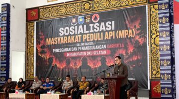 Kanit II PIDSUS Sat Reskrim Polres OKU Selatan Sosialisasikan Aturan Hukum Pencegahan Karhutla kepada Masyarakat Peduli Api