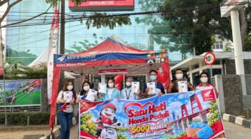 Satu Hati, Honda Peduli, Astra Motor Sumsel Bagikan 5.000 Masker untuk Masyarakat Sumsel